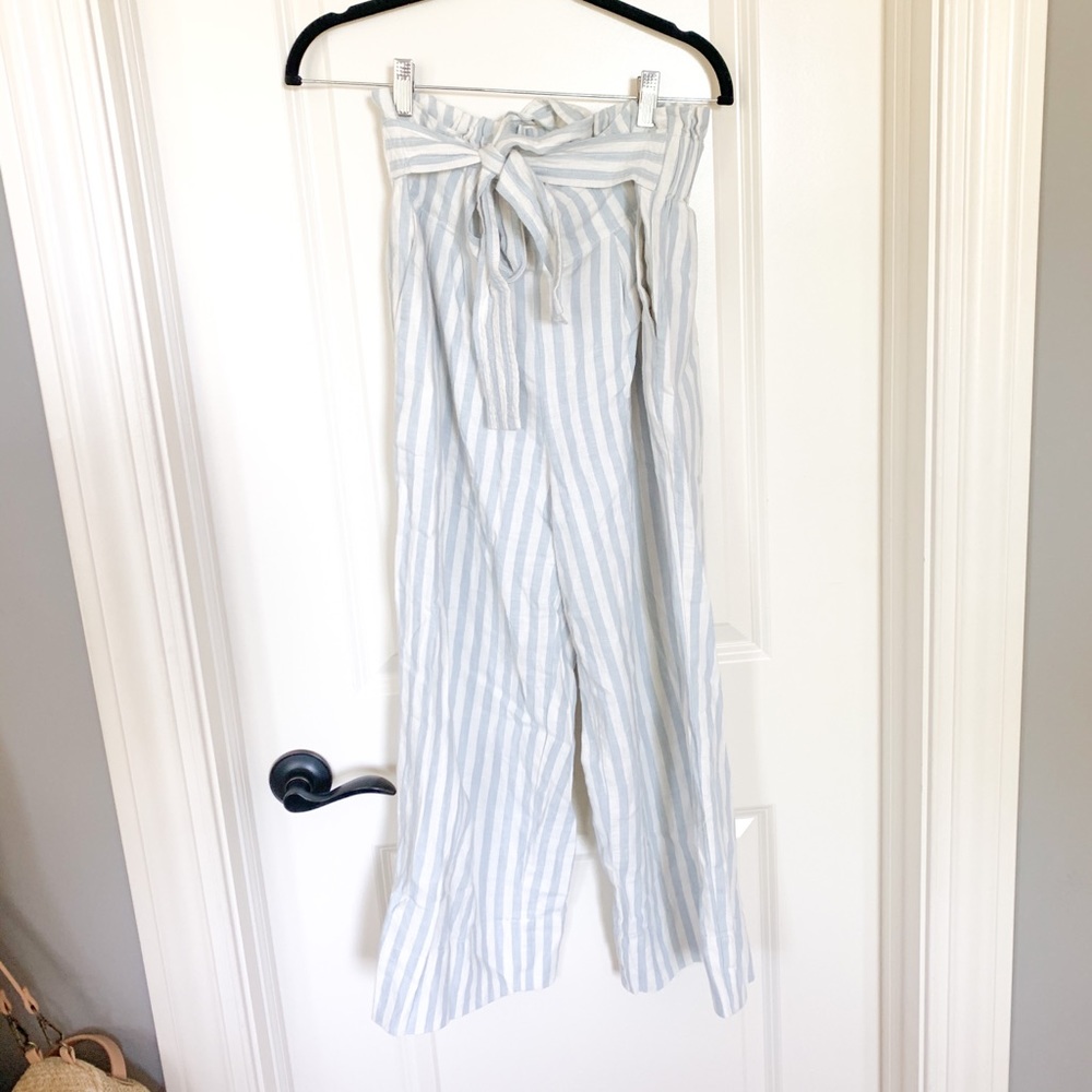 madewell blue & white striped wide leg pants - Picture 2 of 3